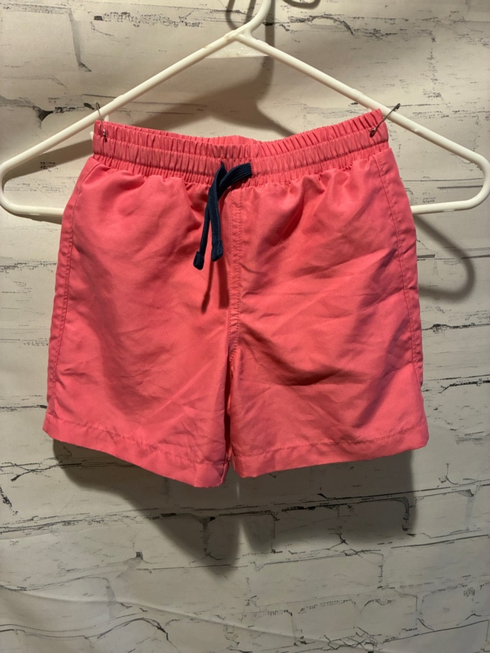Primary Coral Pink Girls' Shorts with Navy Drawcord
